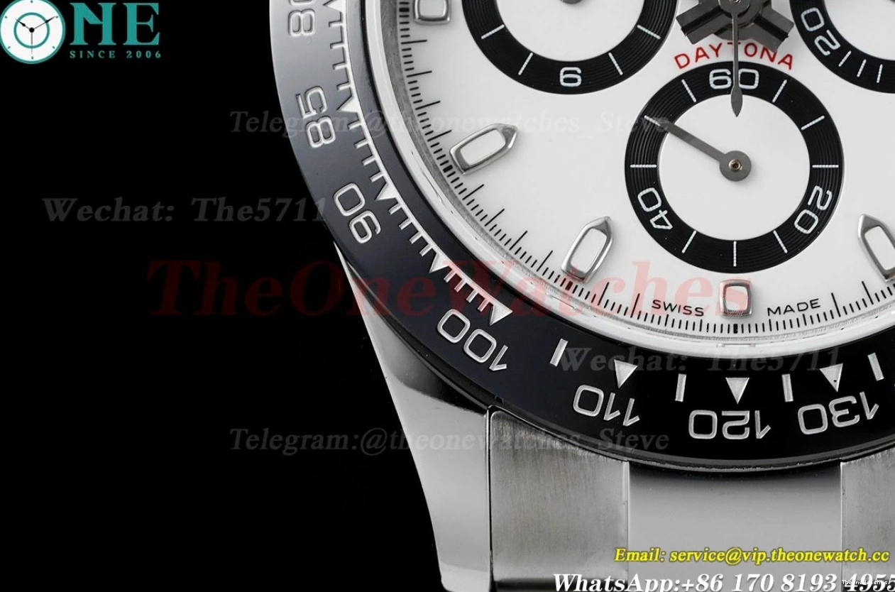 White 40mm SS JDF 116500 A7750 Dial SS Daytona 0401